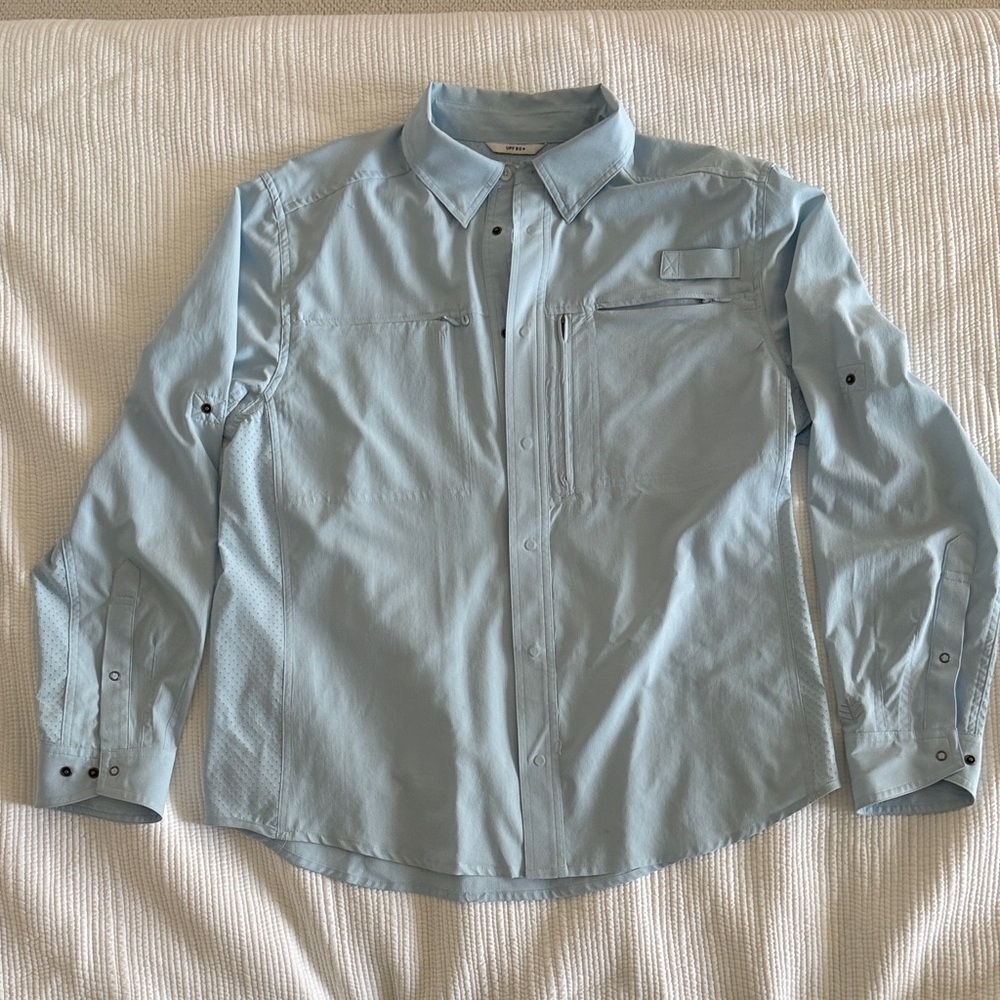 Coolibar Light Blue Men’s Lightweight Shirt Jacket Size L